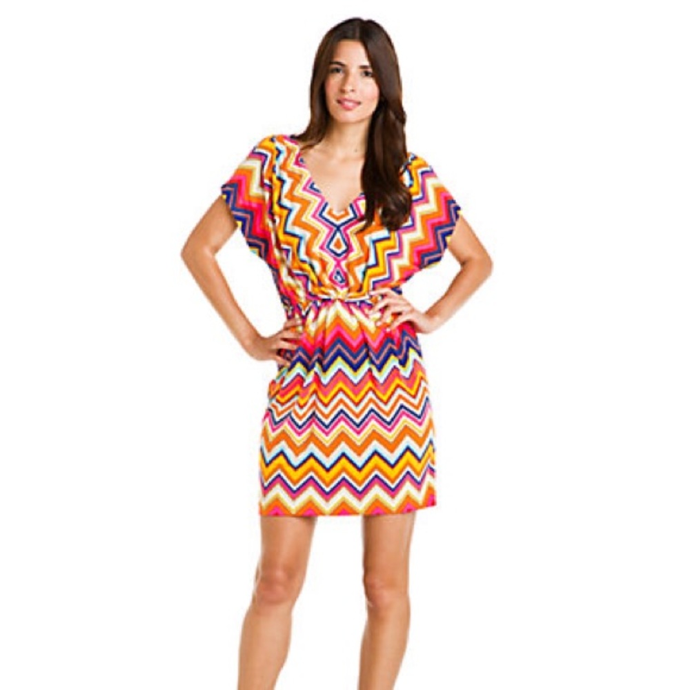 Trina Turk Multicolored Chevron Dress